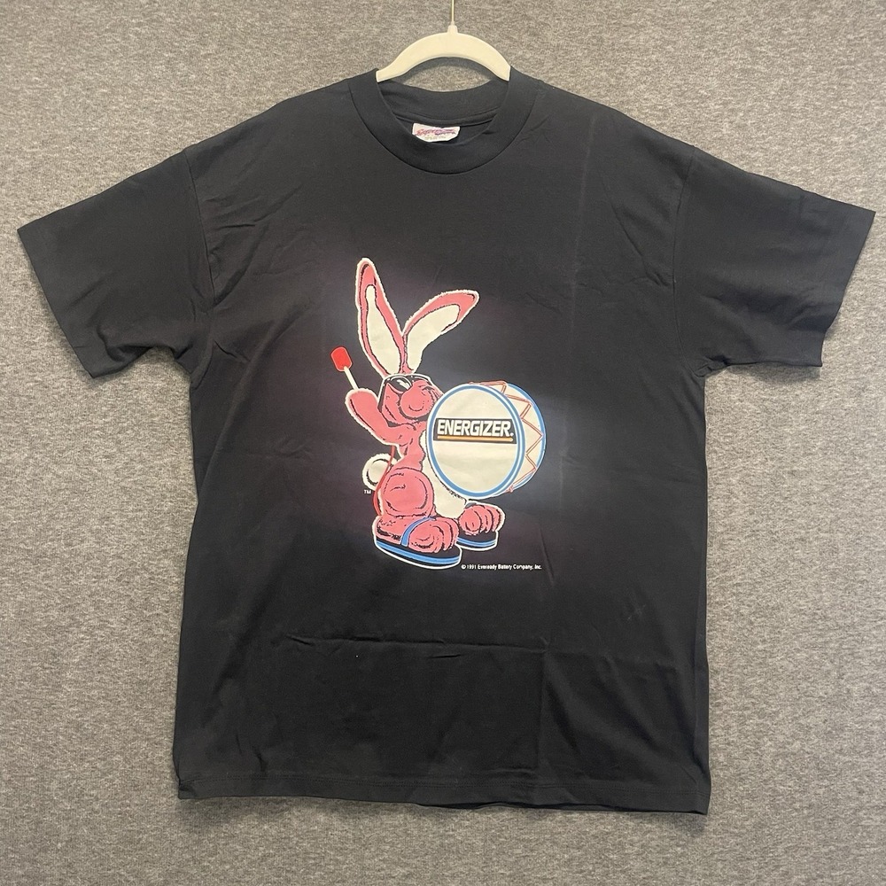 Vintage Energizer‎ Bunny Tshirt One Size 1991 Nothing Lasts Longer 2-Sided READ